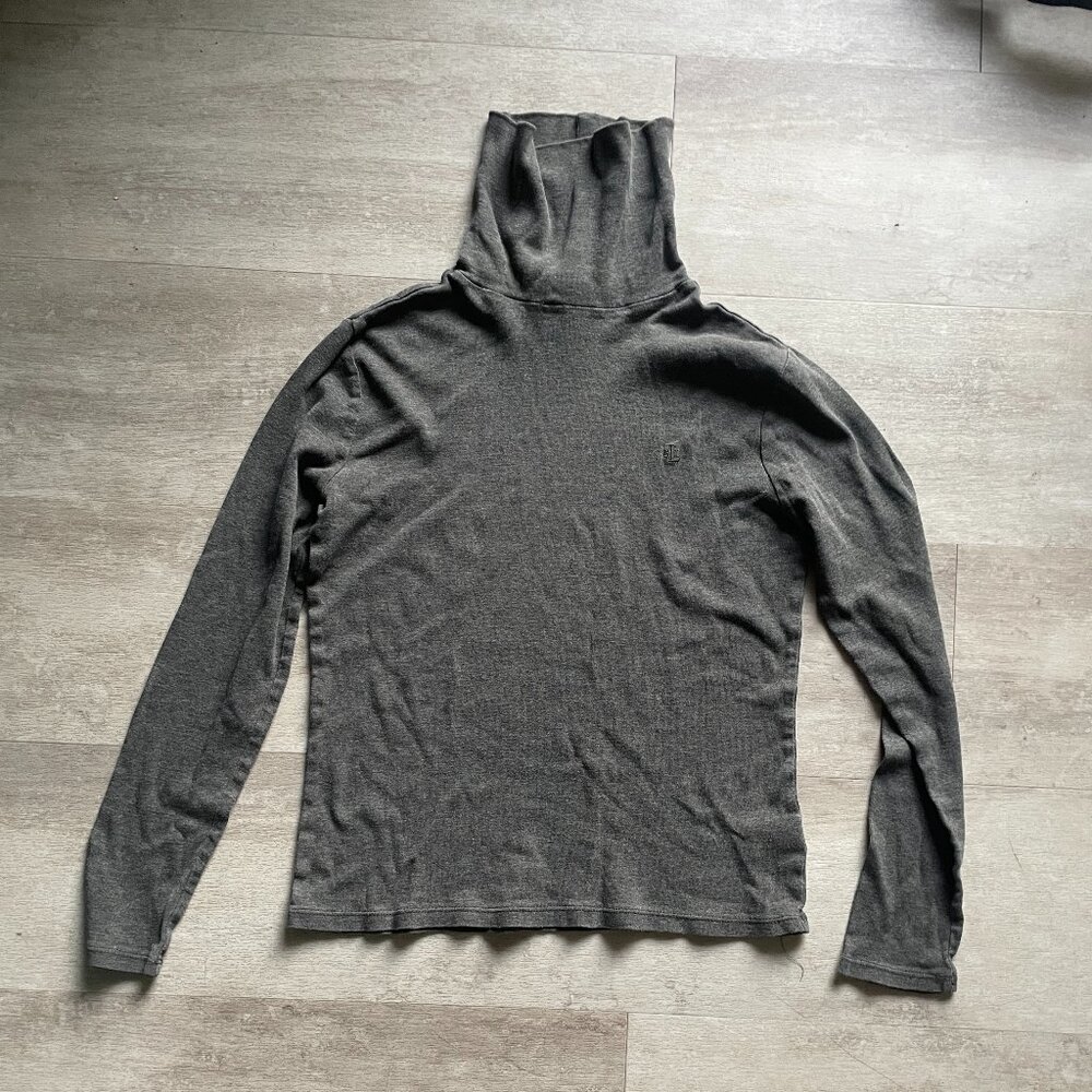Ralph Lauren Charcoal Grey 100% Cotton Turtleneck